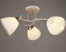 Люстра потолочная трехрожковая Мелодия Света Е27 Белый/золото картинка 