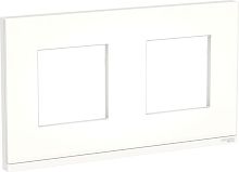 Рамка горизонтальная Schneider Electric Unica Studio Pure 2-м. стекло матовое стекло/белый картинка