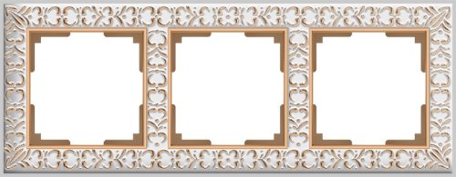 Рамка универсальная Werkel Antik 3-м. металл белое золото фото фото 2 Рамка универсальная Werkel Antik 3-м. металл белое золото картинка фото 2