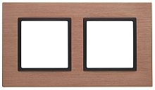 Рамка универсальная Эра Elegance 2-м. металл медь/антрацит картинка