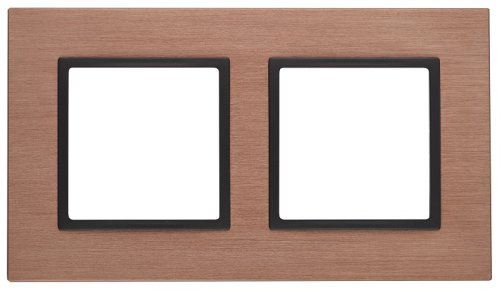 Рамка универсальная Эра Elegance 2-м. металл медь/антрацит фото Рамка универсальная Эра Elegance 2-м. металл медь/антрацит картинка