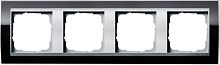 Рамка универсальная Gira Event Clear 4-м. черный/алюминий картинка