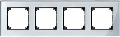 Рамка универсальная Schneider Electric Merten M-Elegance 4-м. стекло бриллиантовое серебро картинка