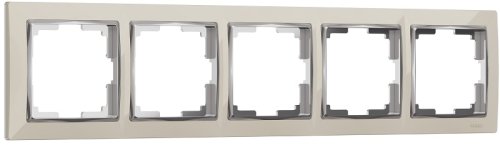 Рамка универсальная Werkel Snabb 5-м. слоновая кость/хром картинка