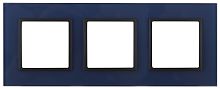Рамка универсальная Эра Elegance 3-м. стекло синее/антрацит картинка