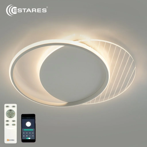 Светильник светодиодный (Люстра) ESTARES AMATO 60W 2R-APP-400x505x52-WHITE/WHITE/CLEAR-220-IP20 фото Светильник светодиодный (Люстра) ESTARES AMATO 60W 2R-APP-400x505x52-WHITE/WHITE/CLEAR-220-IP20 картинка