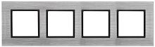 Рамка универсальная Эра Elegance 4-м. металл сталь/антрацит картинка