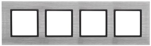 Рамка универсальная Эра Elegance 4-м. металл сталь/антрацит фото Рамка универсальная Эра Elegance 4-м. металл сталь/антрацит картинка