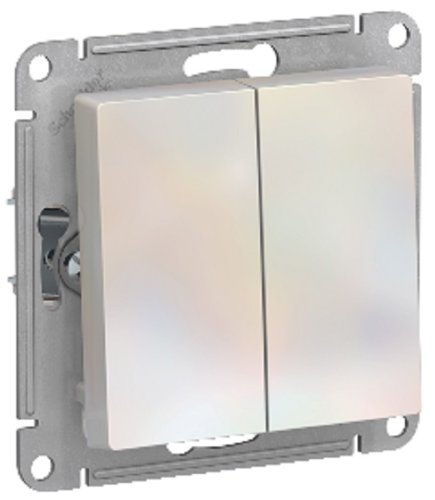 Выключатель без рамки Systeme Electric AtlasDesign 2-кл. жемчуг картинка фото 2