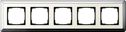 Рамка универсальная Gira ClassiX 5-м. хром/кремовый картинка