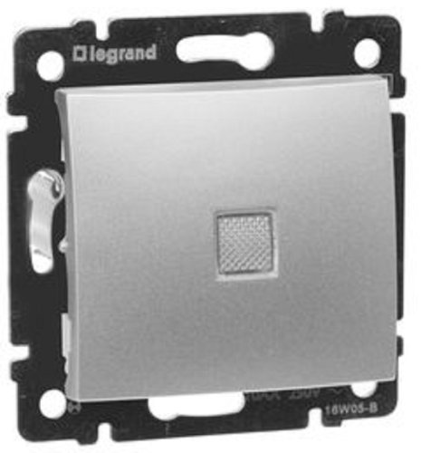 Переключатель с подсветкой без рамки Legrand Valena 1-кл. проходной алюминий картинка фото 2