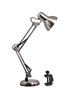 Светильник настольный ЛОН MT2001 A/C 220В 60Вт Никель/подставка+струбцина картинка 
