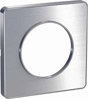 Рамка универсальная Schneider Electric Odace 1-м. металл полированный алюминий/алюминий картинка