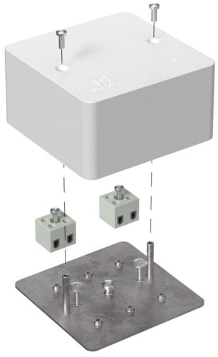 Коробка огнестойкая для кабель-канала Промрукав 85x85x45мм 4x6мм IP40 белый