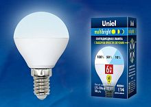 Лампа светодиодная Uniel Multibright G45 Шар Е14 220В 6Вт 4200К 3 режима 45х82мм картинка 