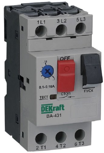 Выключатель автоматический для защиты электродвигателей DEKraft ВА-431 0.63-1A 660В картинка
