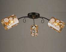 Люстра потолочная трехрожковая  Мелодия Света Е27 Черный/золото картинка 
