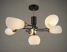 Люстра потолочная шестирожковая Мелодия Света Е27 Черный/золото картинка 