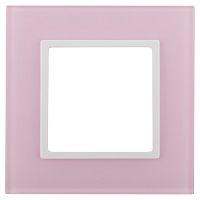 Рамка универсальная Эра Elegance 1-м. стекло розовое/белый картинка