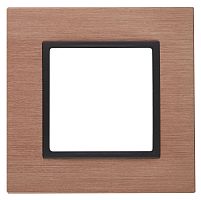 Рамка универсальная Эра Elegance 1-м. металл медь/антрацит картинка