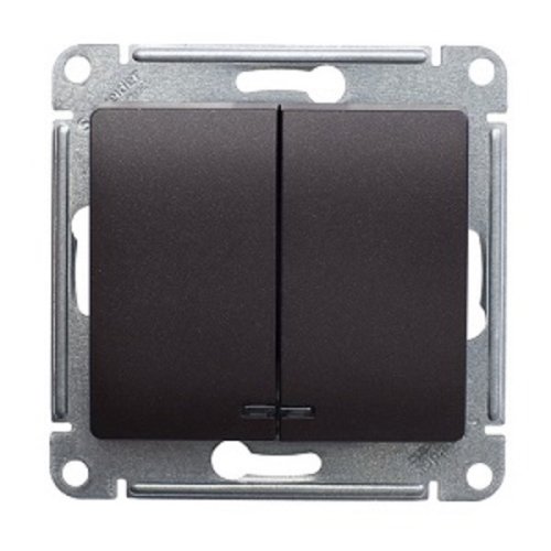 Выключатель с подсветкой без рамки Systeme Electric Glossa 2-кл. шоколад фото фото 2 Выключатель с подсветкой без рамки Systeme Electric Glossa 2-кл. шоколад картинка фото 2