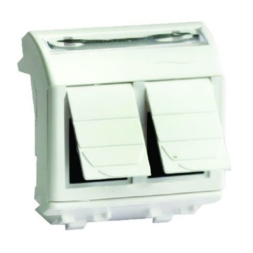 Розетка компьютерная для кабель-канала DKC Brava 2-м. 2 мод. RJ45 5е (разъем Hyperline) белый картинка фото 2