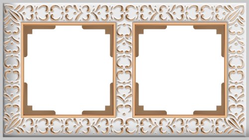 Рамка универсальная Werkel Antik 2-м. металл белое золото картинка фото 3