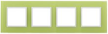 Рамка универсальная Эра Elegance 4-м. стекло лайм/белый картинка