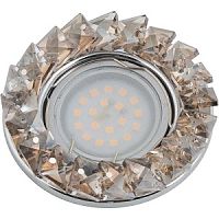 Светильник встраиваемый Fametto/Peonia DLS-P116 GU5.3 CHROME/COGNAC 55мм/50Вт картинка 