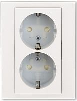 Розетка с заземлением ABB EPJ Levit 1-м. 2 мод. шторки жемчуг/ледяной картинка