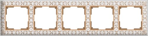 Рамка универсальная Werkel Antik 5-м. металл белое золото картинка фото 2