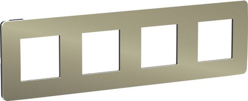 Рамка универсальная Schneider Electric Unica Studio Metal 4-м. бронза/антрацит картинка