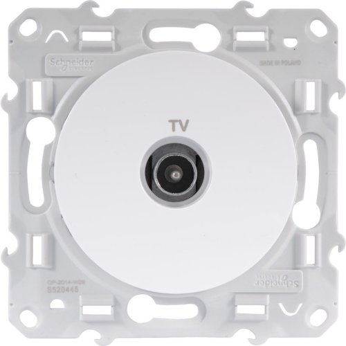 Розетка TV Оконечная без рамки Schneider Electric Odace 1-м. белый картинка фото 2