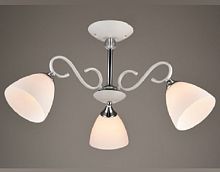 Люстра потолочная трехрожковая Мелодия Света Е27 Белый/хром P7445/3 картинка 