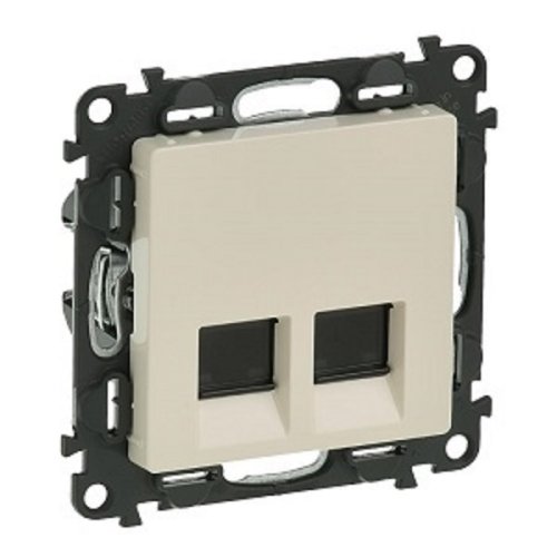 Розетка компьютерная без рамки Legrand Valena Life 2-м. RJ45+RJ45 5e слоновая кость картинка фото 2