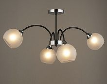 Люстра потолочная четырехрожковая Мелодия Света Е27 220В Черная/хром картинка 