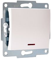 Выключатель с подсветкой без рамки Lezard Karina 1-кл. жемчужно-белый/перламутр картинка