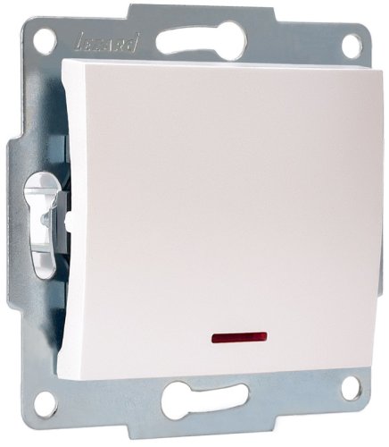 Выключатель с подсветкой без рамки Lezard Karina 1-кл. жемчужно-белый/перламутр фото Выключатель с подсветкой без рамки Lezard Karina 1-кл. жемчужно-белый/перламутр картинка