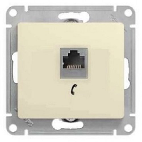 Розетка телефонная без рамки Systeme Electric Glossa 1-м. RJ11 бежевый картинка фото 2