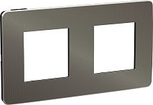 Рамка универсальная Schneider Electric Unica Studio Metal 2-м. никель/антрацит картинка