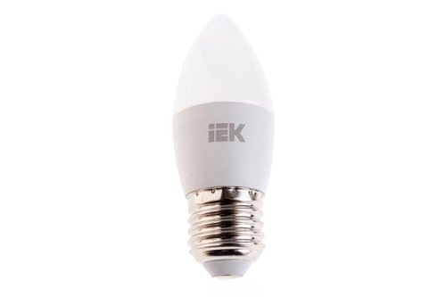 Лампа светодиодная IEK C37 Свеча Е27 220В 7Вт 630Лм 4000К 37х100мм картинка 