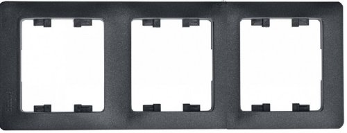 Рамка горизонтальная Systeme Electric Glossa 3-м. антрацит фото фото 2 Рамка горизонтальная Systeme Electric Glossa 3-м. антрацит картинка фото 2