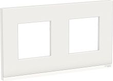 Рамка горизонтальная Schneider Electric Unica Studio Pure 2-м. стекло белое стекло/белый картинка