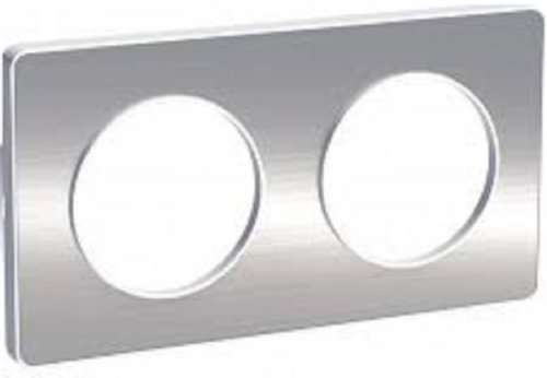 Рамка универсальная Schneider Electric Odace 2-м. металл полированный алюминий/белый картинка