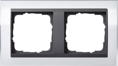 Рамка универсальная Gira Event Clear 2-м. белый глянец/антрацит фото Рамка универсальная Gira Event Clear 2-м. белый глянец/антрацит картинка