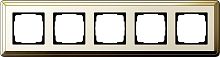 Рамка универсальная Gira ClassiX 5-м. латунь/кремовый картинка