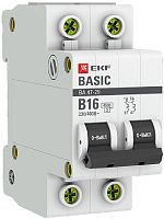 Выключатель автоматический EKF Basic ВА47-29 2п 16А B 4.5кА картинка