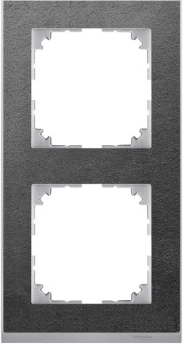 Рамка универсальная Schneider Electric Merten M-Pure Decor 2-м. сланец/алюминий  картинка фото 2