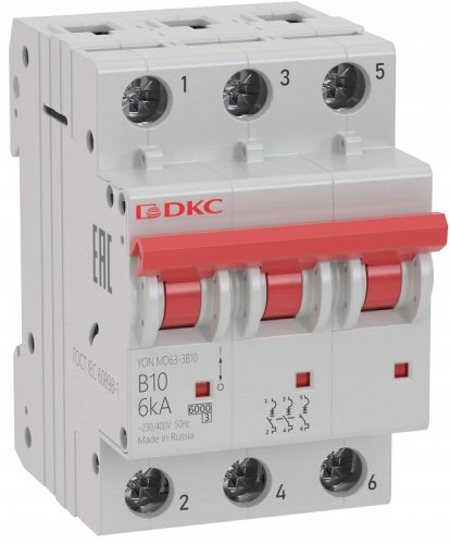 Выключатель автоматический DKC YON MD63 3п 20А D 6кА картинка