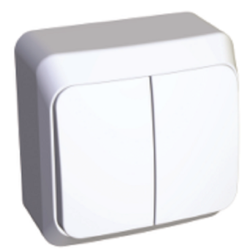 Выключатель накладной Systeme Electric Этюд 2-кл. белый картинка фото 3